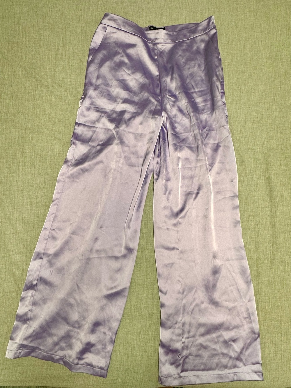 ASOS DESIGN Lilac Satin Wide Leg Trousers Pants - Women's US 10